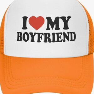 I Love Heart My Boyfriend Hat Unisex Adult Trucker Hats Adjustable Cap NWT